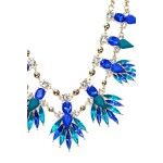 Peacock Jeweled Feather Bursts Necklace